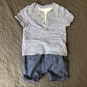 Baby Gap chambray short romper size 12-18mo